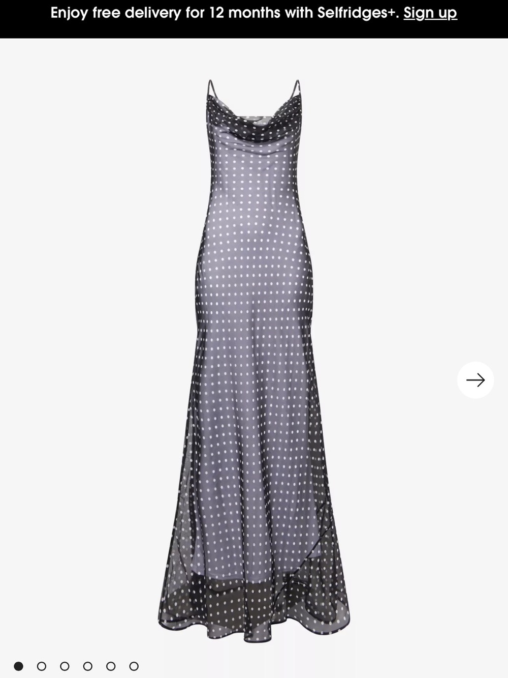 Ray & Boa Black Polka Dot Sheer Slip Maxi Dress - Picture 2 of 4